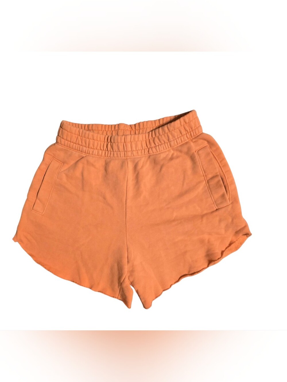 Aerie Terry Athletic Shorts Womens Orange Pull On Elastic Waist Pockets XS